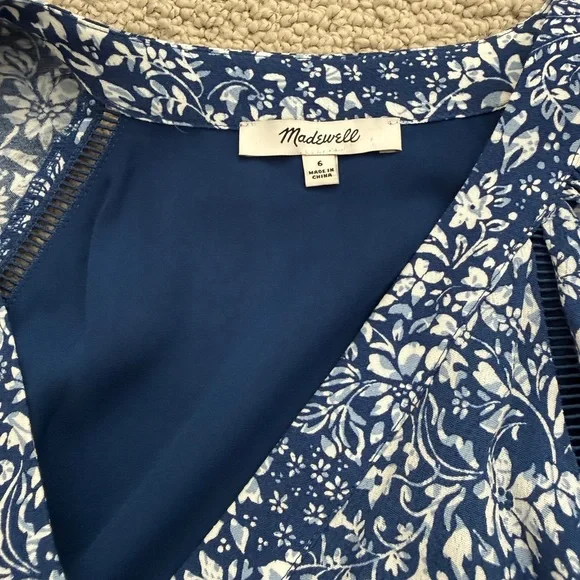Madewell Blue and White Floral Dress - Picture 2 of 3